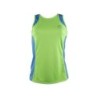 Camiseta sleeveless verde neon/azul oceano
