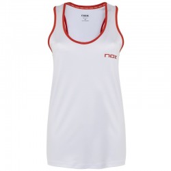 Camiseta tirantes nox team blanca logo rojo mujer