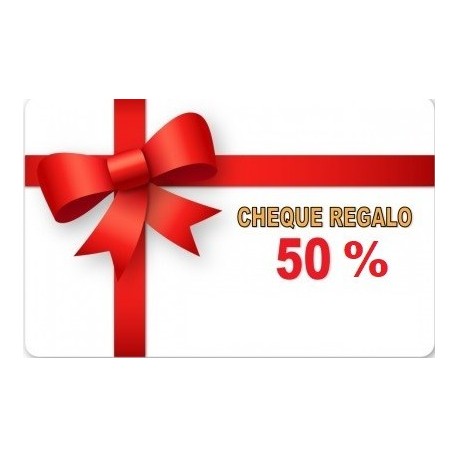 Cheques regalo del 50% del importe de su compra